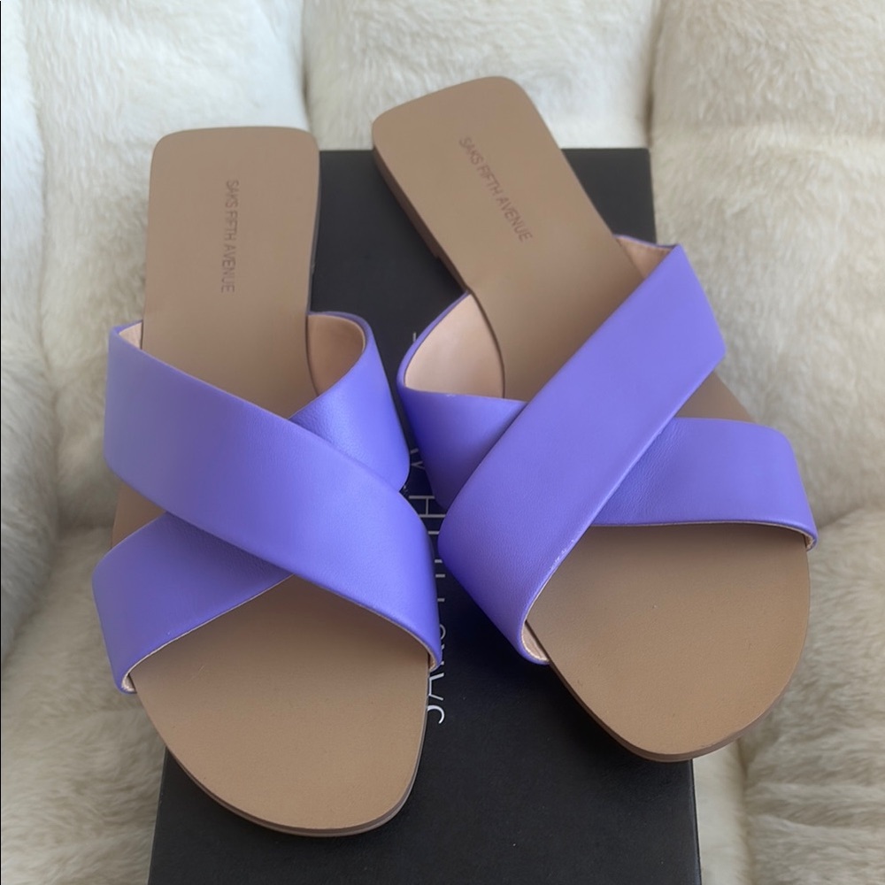 Saks Fifth Avenue Purple Women's Sandal slides 8.5